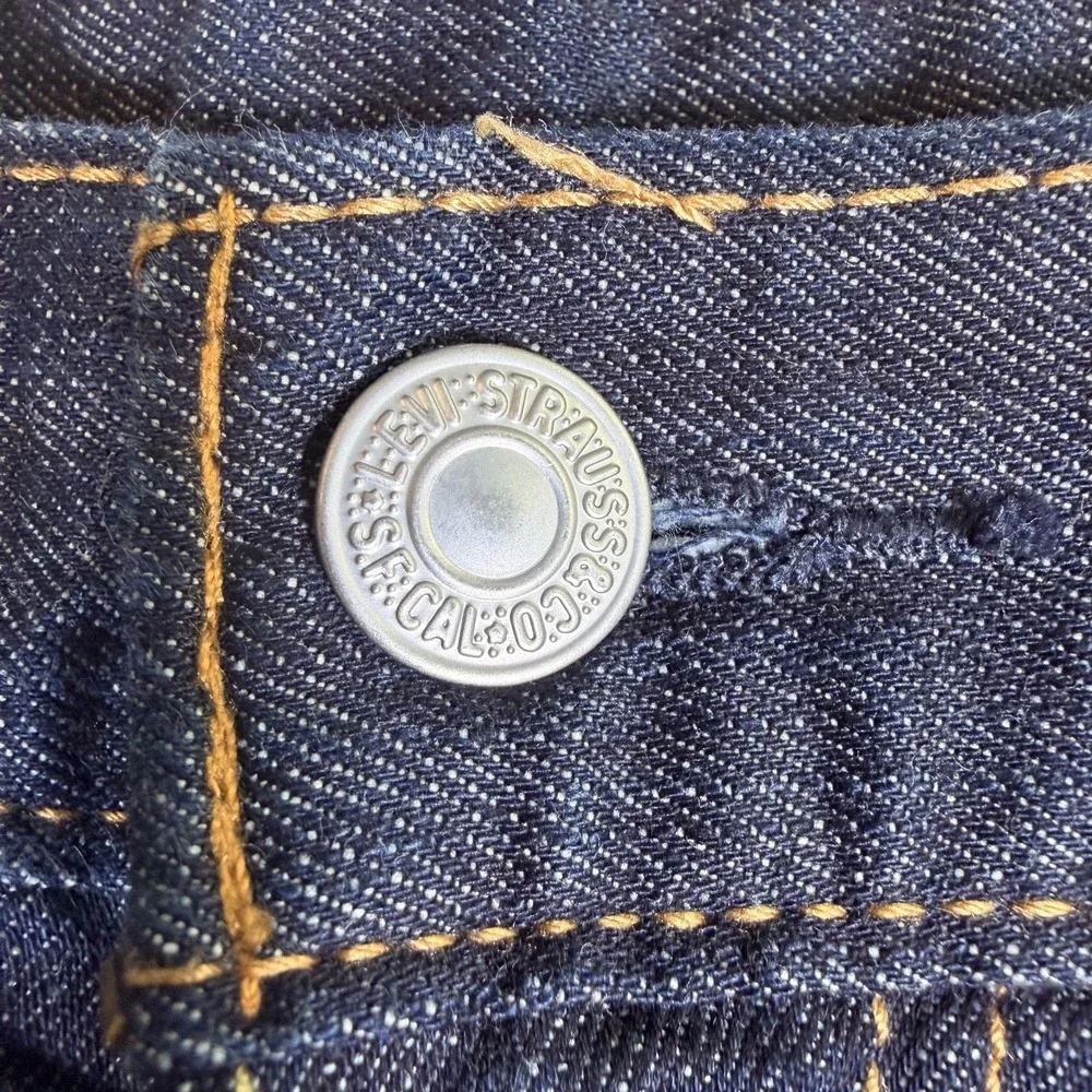 Levi's 569 Straight Leg Jeans Mens 34x32 Blue Denim Dark Wash Contract Stitching